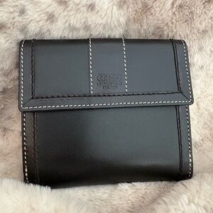Mint condition Coach Black Leather Bi-Fold Wallet